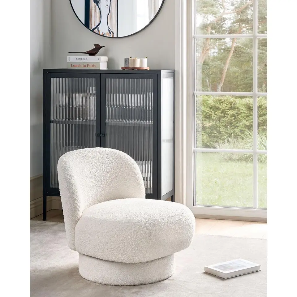 AYLO - Fauteuil - Wit - Boucl&eacute;