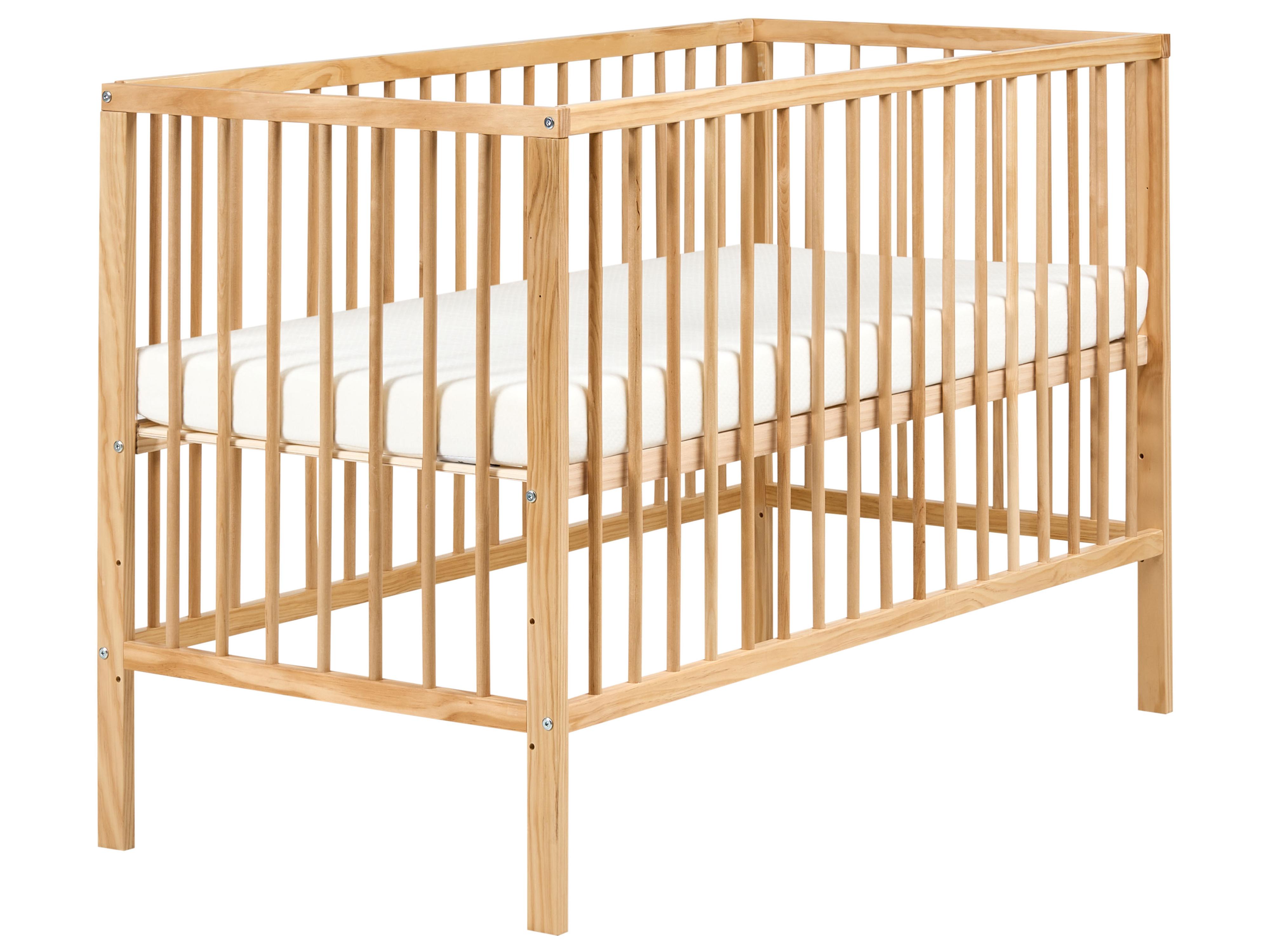 Baby Cot Bed Pine Wood BELENGER 60 x 120 cm Light Brown