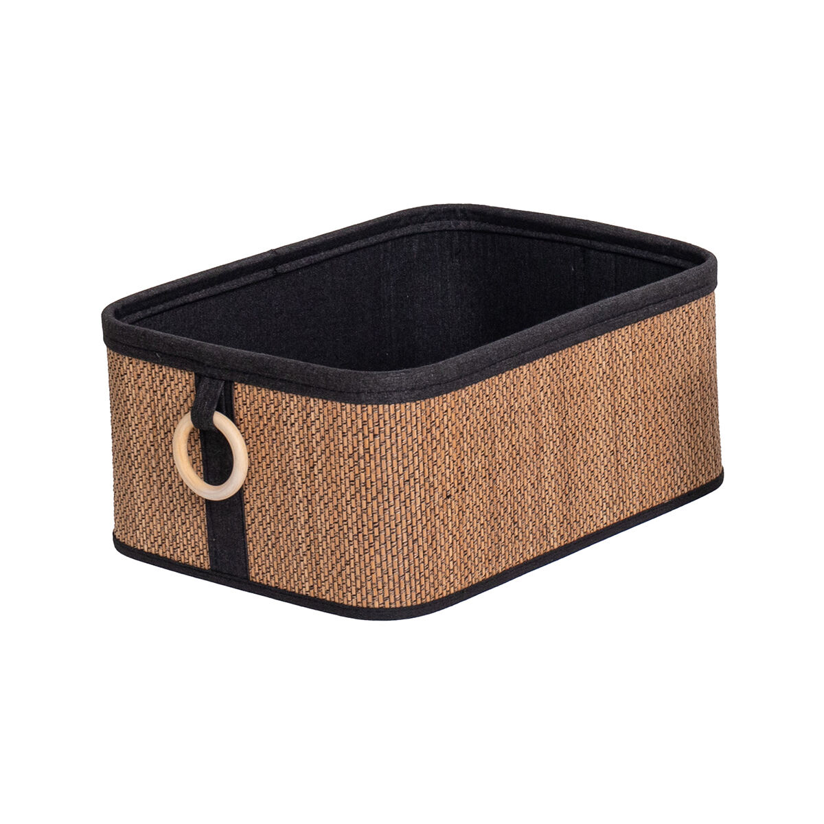 Cesto wc em bambu com alça de madeira 30x40cm