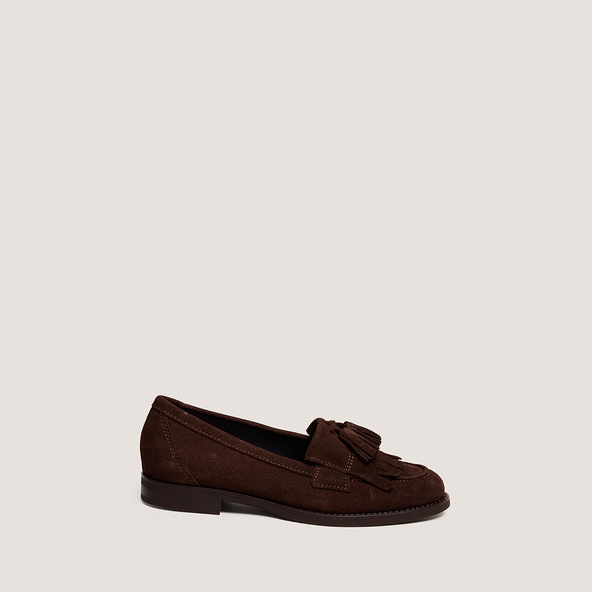Mocassins à glandsen cro?te marron foncé | NELLE