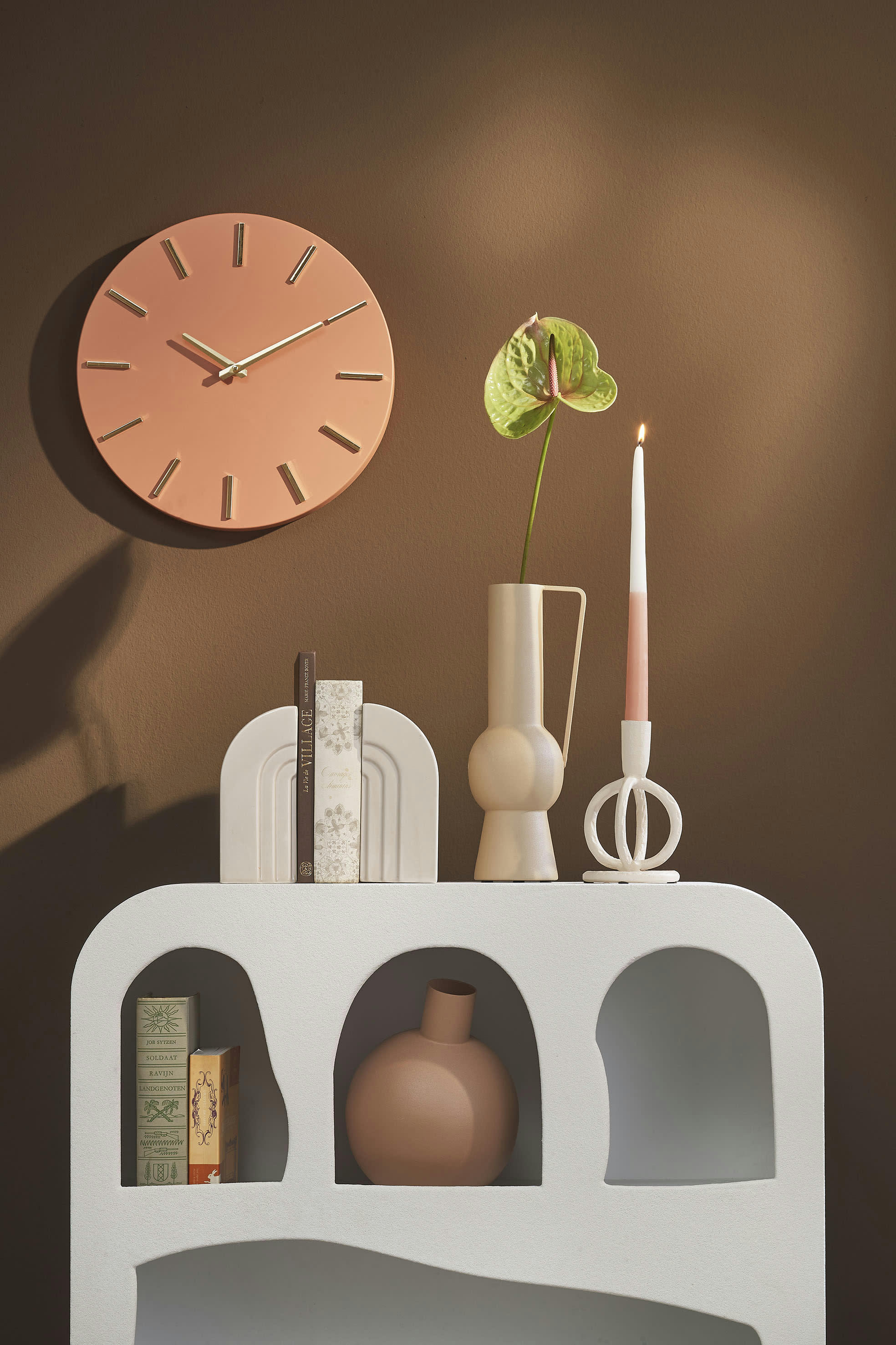 BRIXEN - Horloge en aluminium terra D35.5