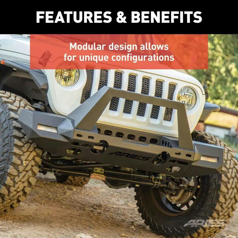 Aries 2081004 TrailChaser Jeep JL Gladiator Aluminum Front Bumper