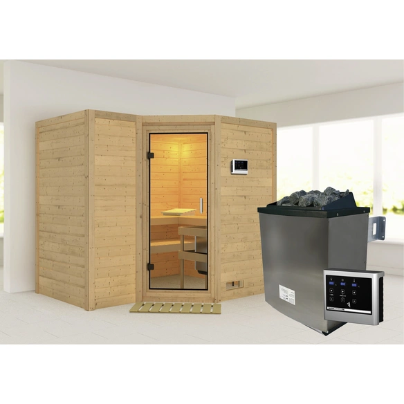 Sauna »Riga 2«, inkl. 9 kW Saunaofen mit externer Steuerung, für 4 Personen