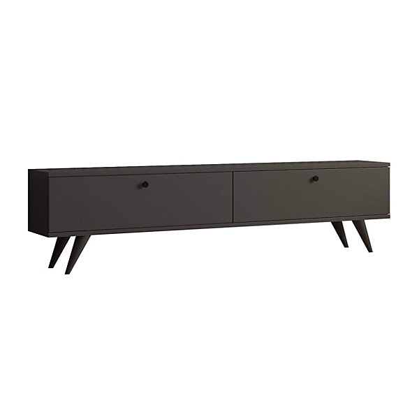 Meuble TV 160 cm mélaminégrisOviala