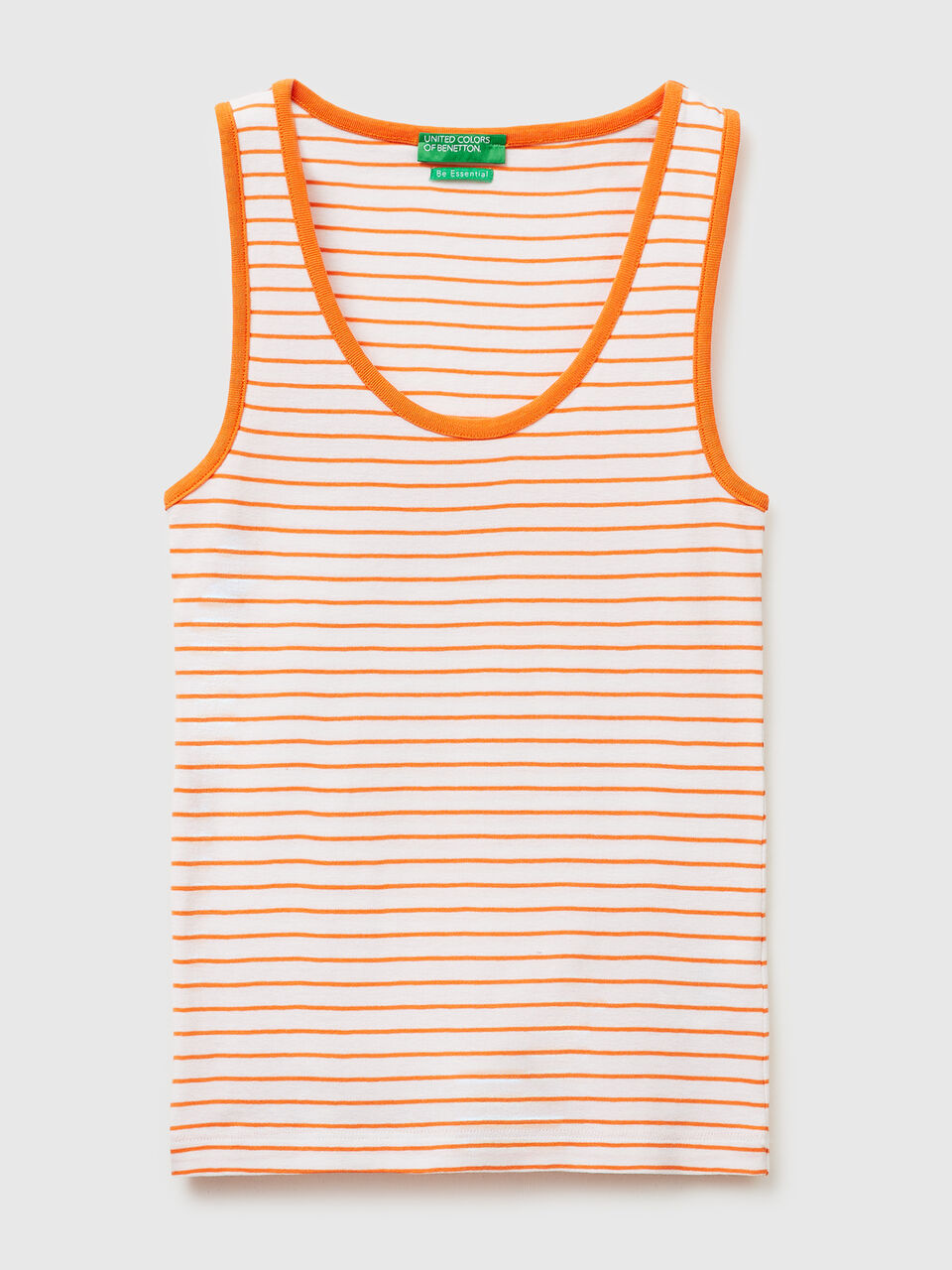 Striped tank top in pure cotton
