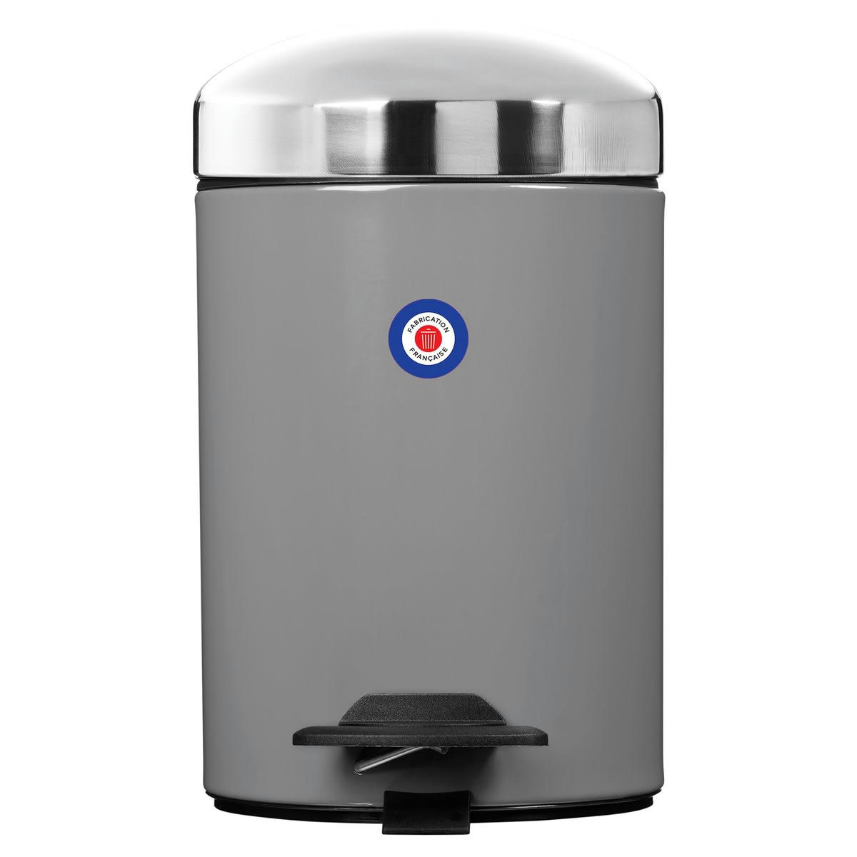 BONNY - Poubelle 3L en Métal Gris souris