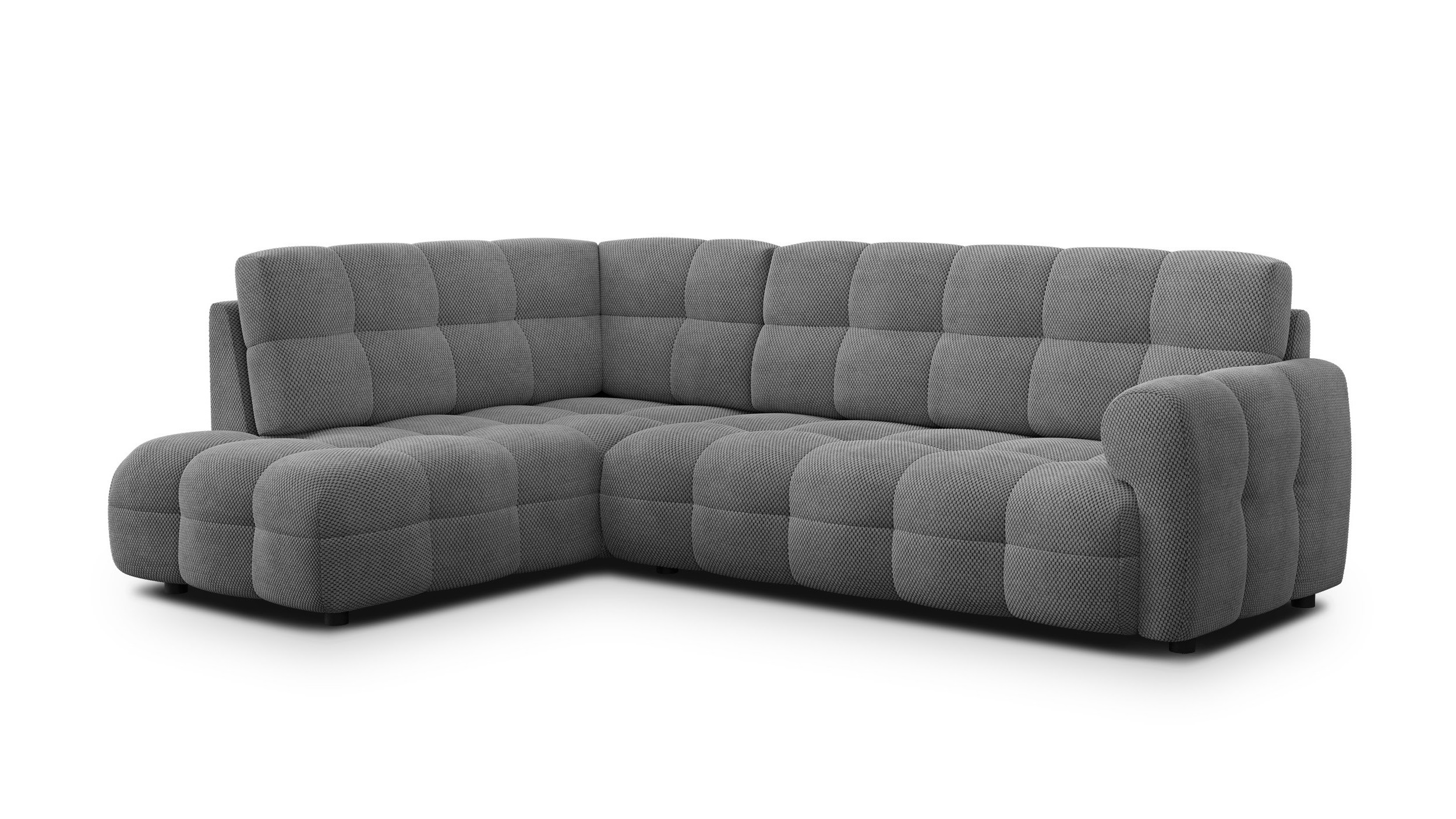 MELLOW sofa narożna 5 osobowa lewa, szara