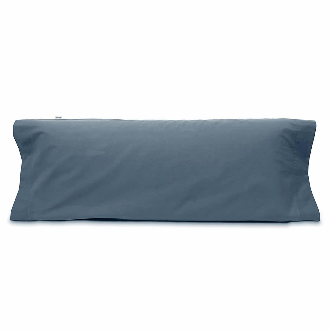 PURE TO - Taie d'oreiller en percale de coton 45x110 cm bleu