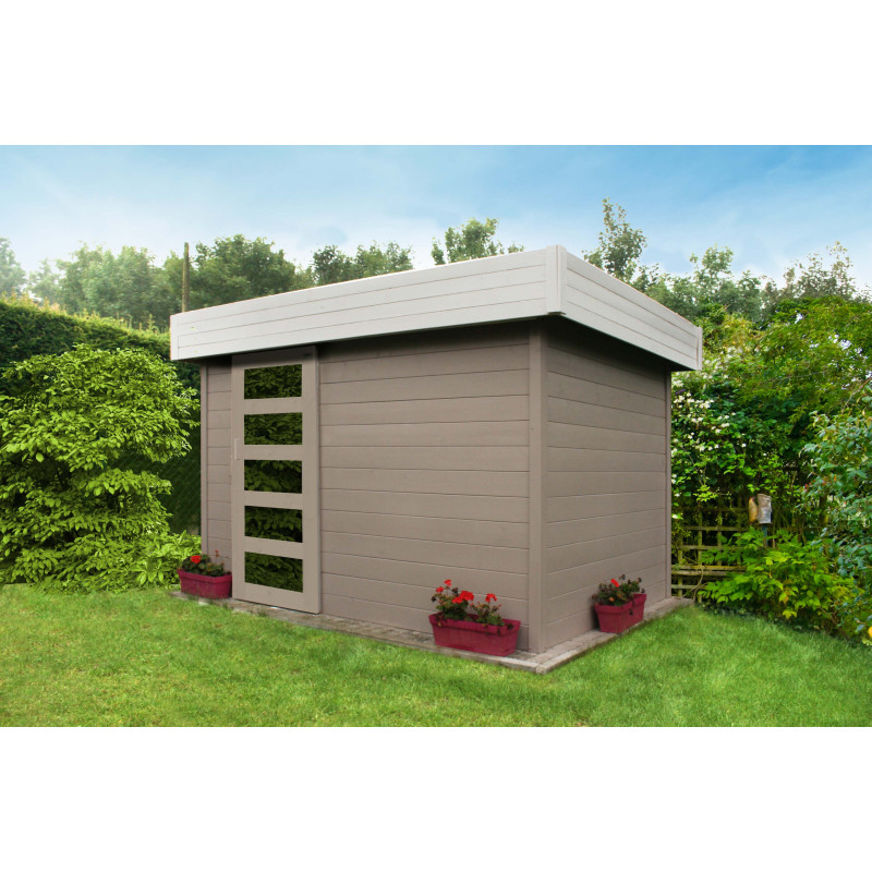 Abri de jardin en bois moderne Oslo avec porte coulissante 28 mm 3,02 x 2,04 m SOLID
