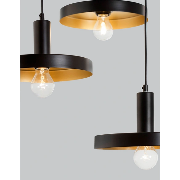 Pendelleuchte »Garni «, LED, 3-flammig, schwarz/goldfarben