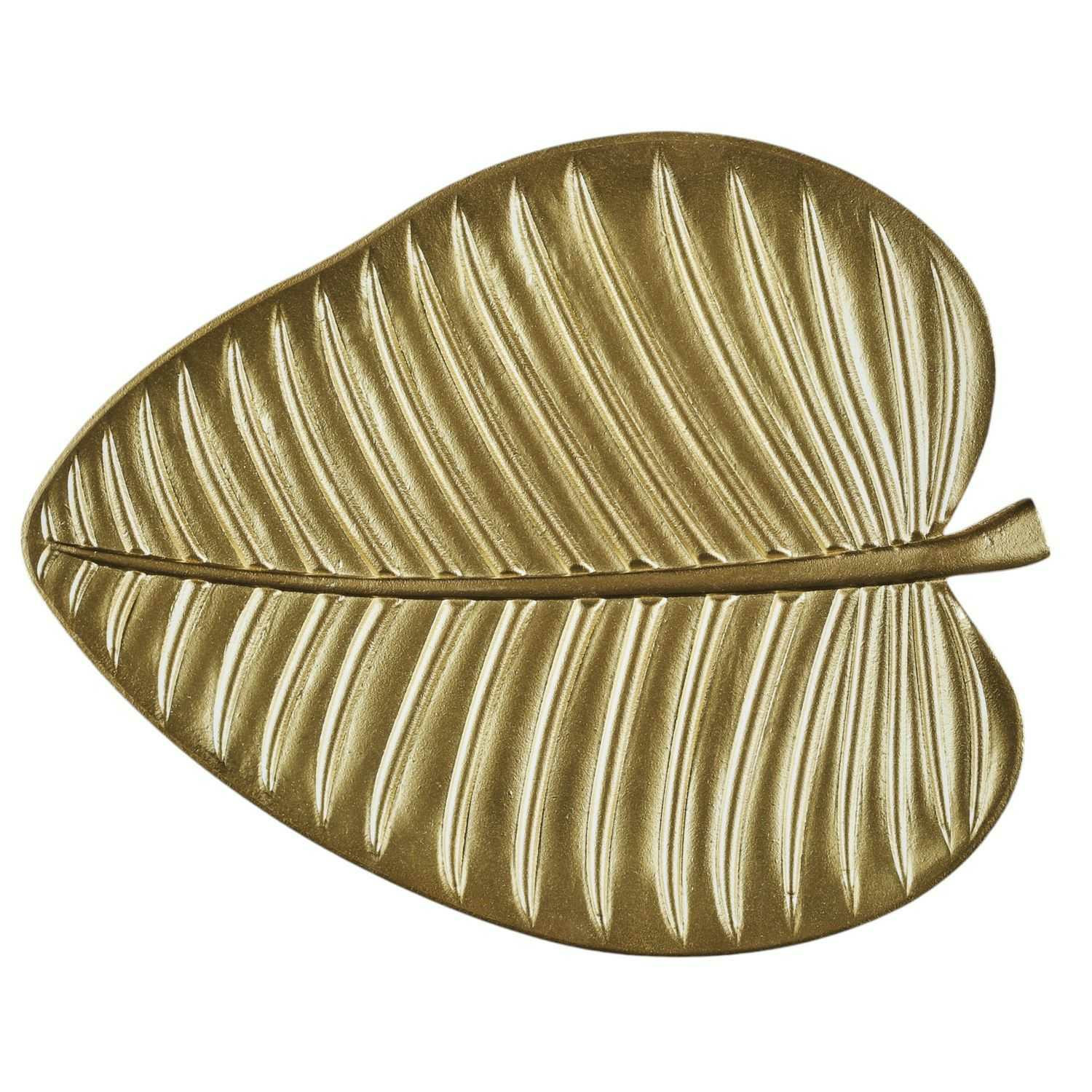 Taca ORO złota liść dekoracyjna 37.8x30.4 cm
