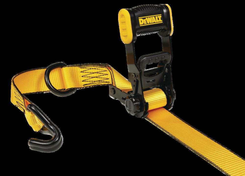 DEWALT 3,300-lb Ratchet Tie Down Strap, Weatherproof, 1.5-in x 16-ft, 2-pk