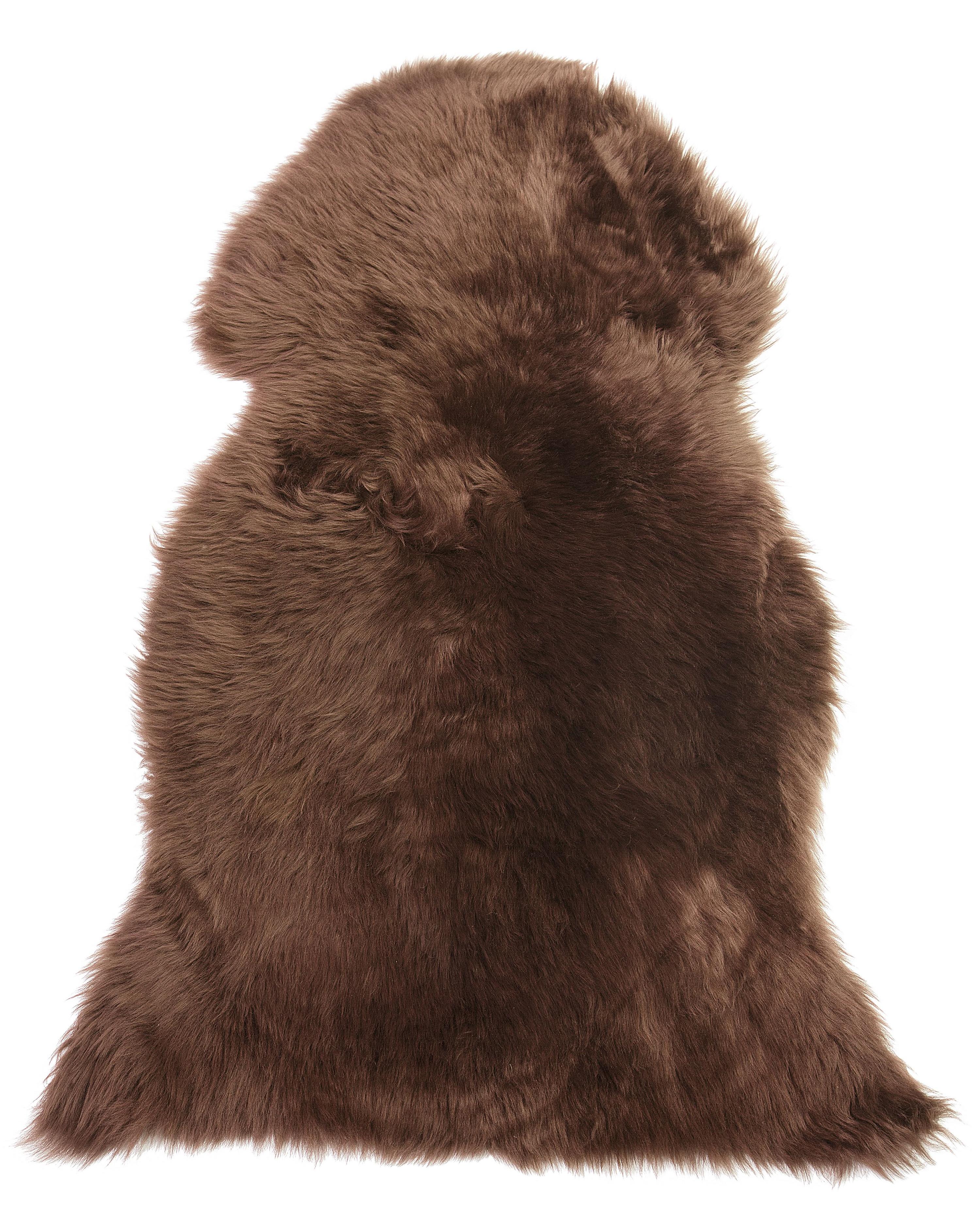 Sheepskin Rug ULURU Dark Brown 65 x 110 cm