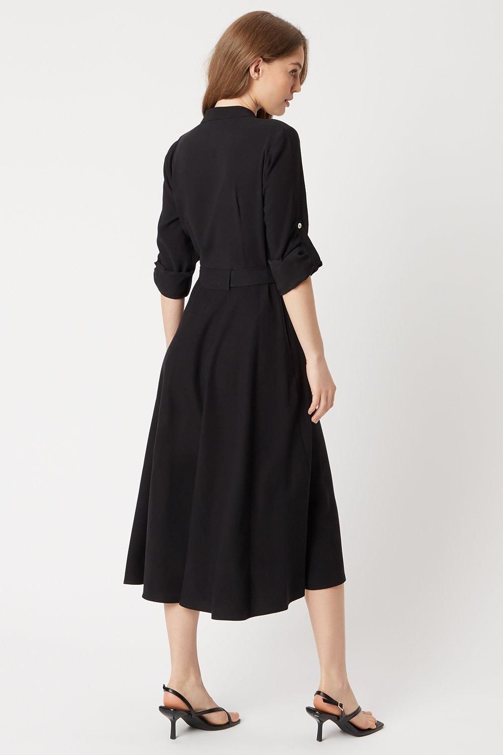 James Lakeland Roll Sleeve Midi Dress Black