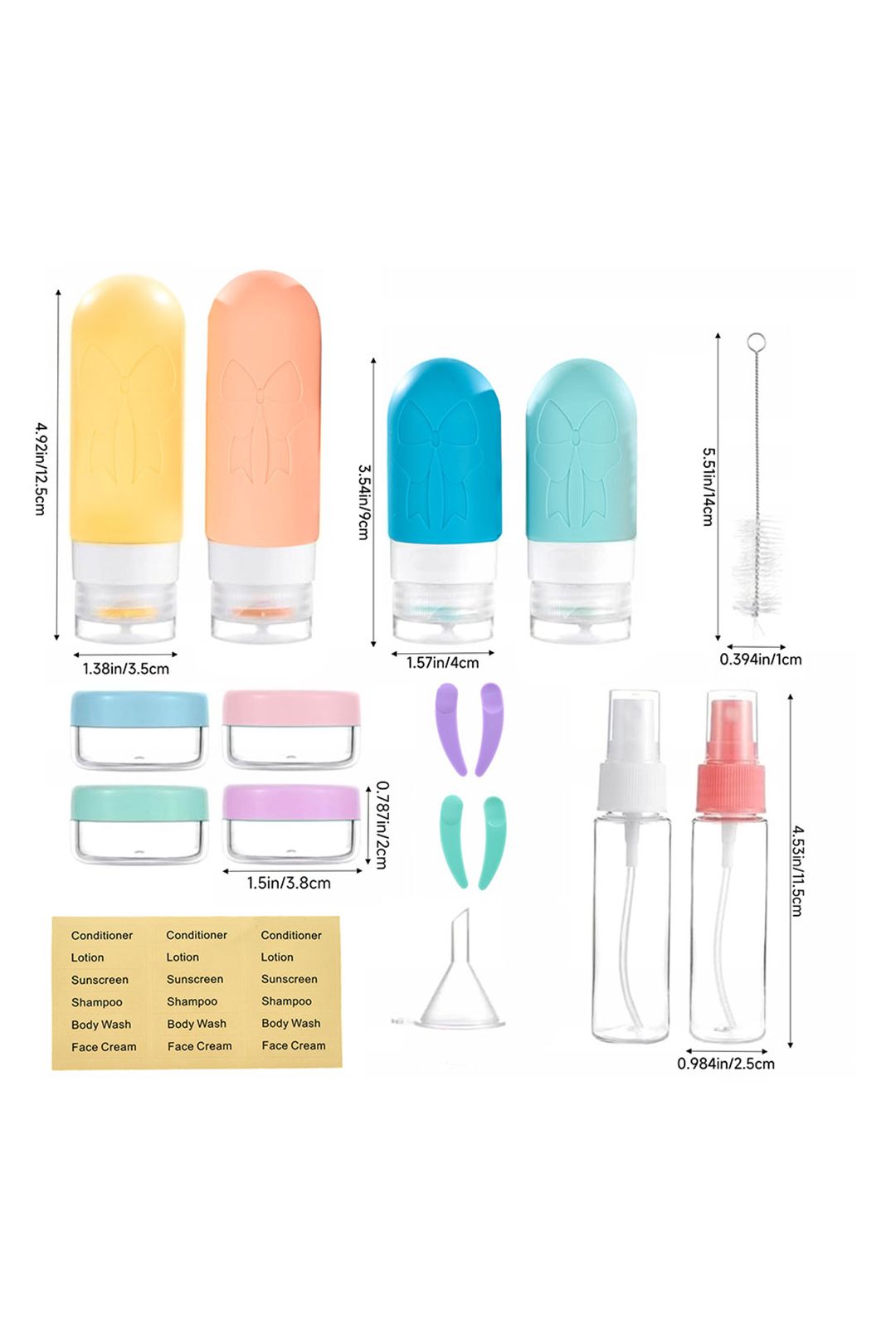 SHEONLY 18Pcs Travel Bottle Set