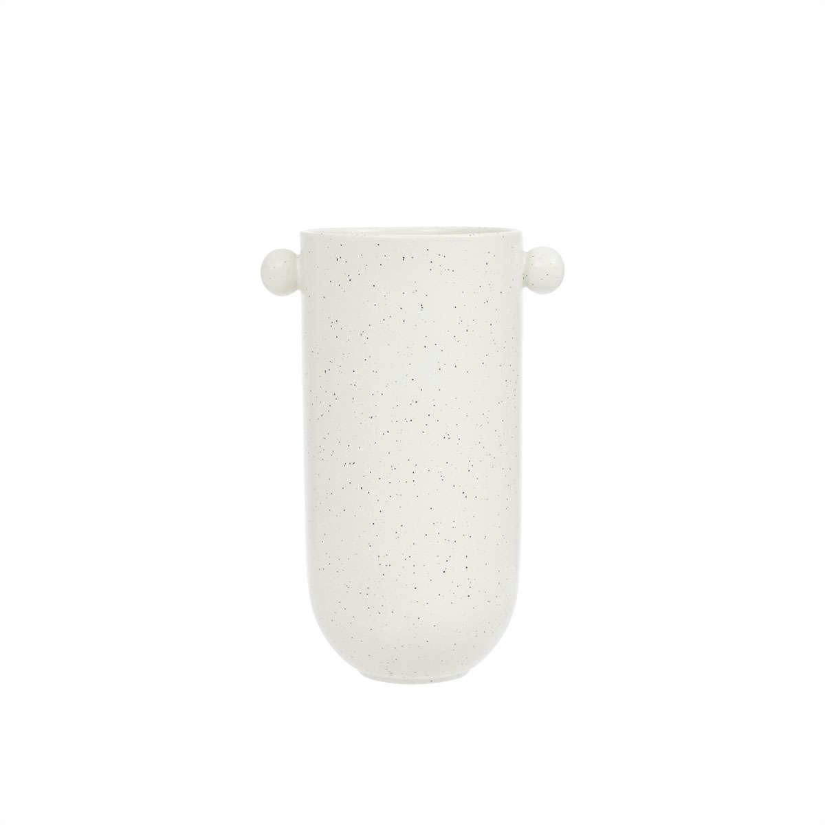 SAGA - Vase blanc en grès Ø13,5xH20,5cm