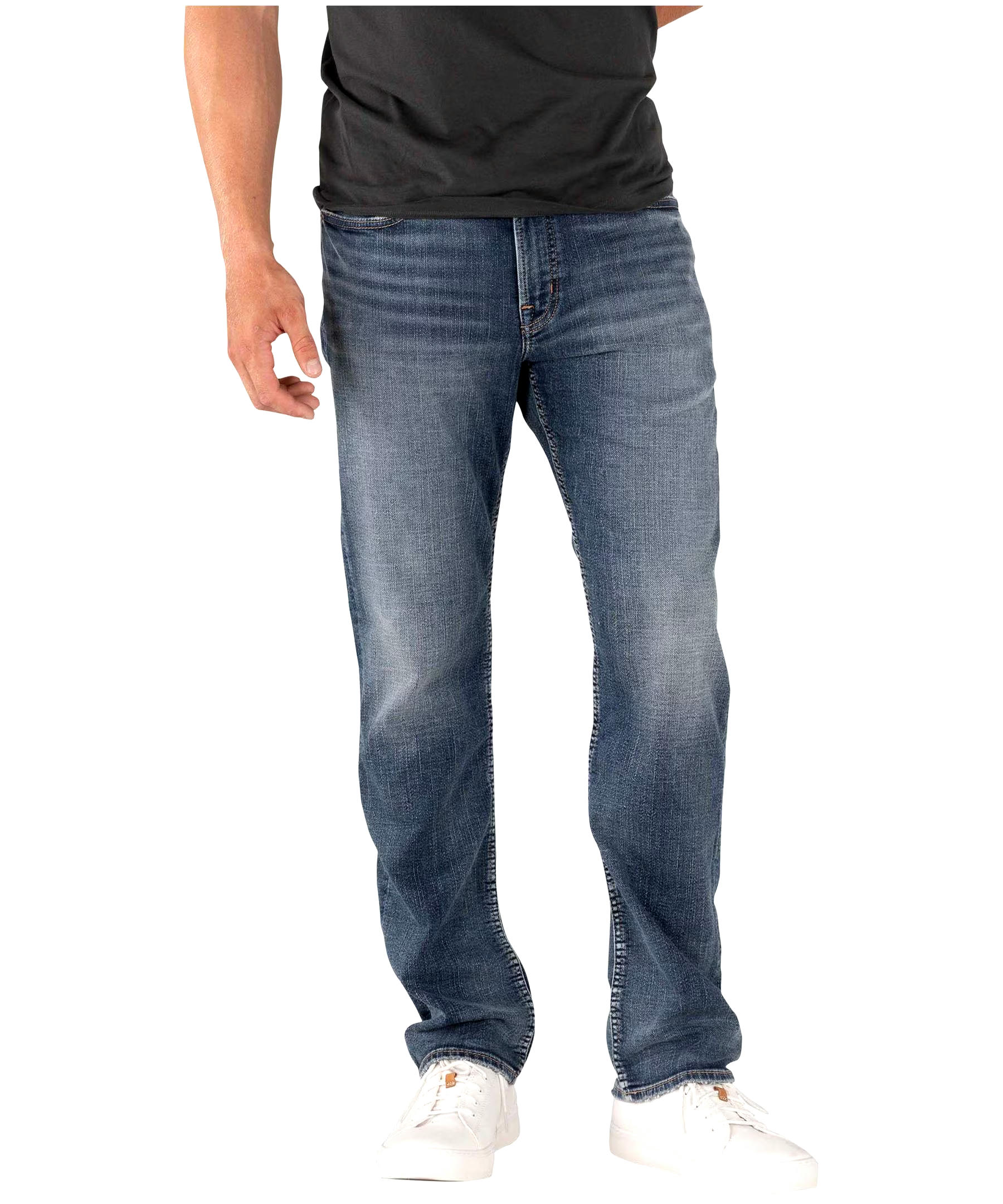 Silver Men's Grayson Easy Fit Straight Leg Dark Wash Jeans