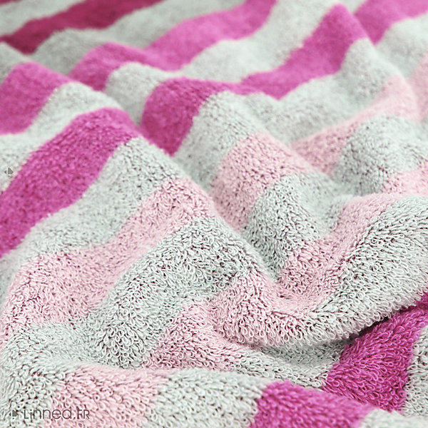Drap de bain 100x150 cm PURE STRIPES rose lavande