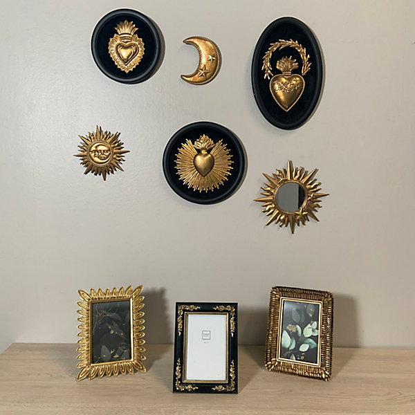 Décoration murale ex-voto lune dorée satinée Emde