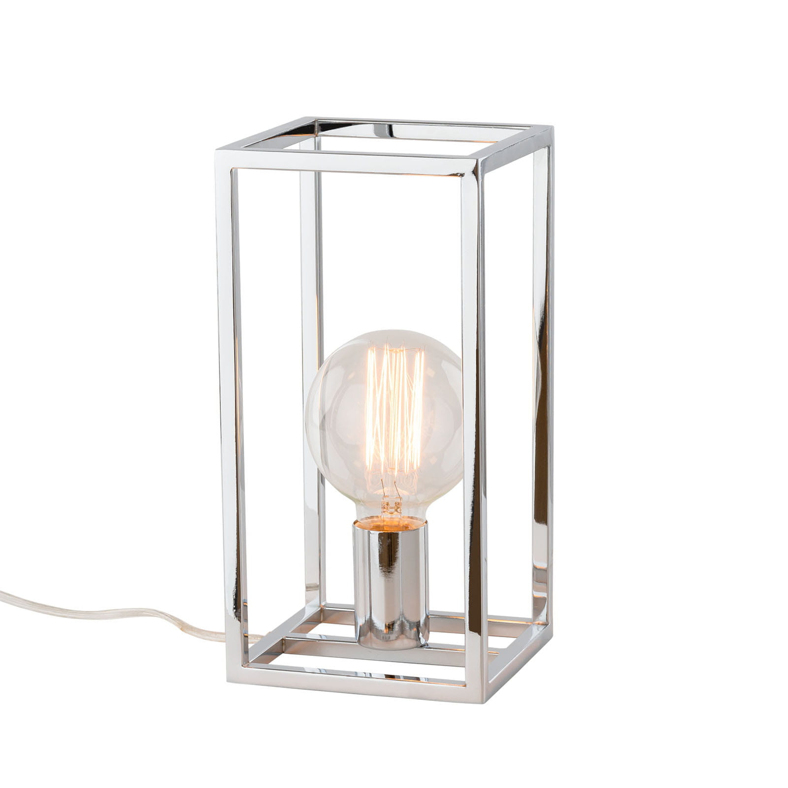 Lampa stołowa industrialna chromowana SIGALO 1xE27x60W wys:28cm Italux