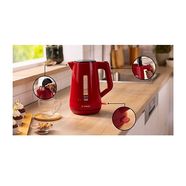 Bouilloire électrique 1.7l 2400w rouge Bosch TWK1M124 mymoment