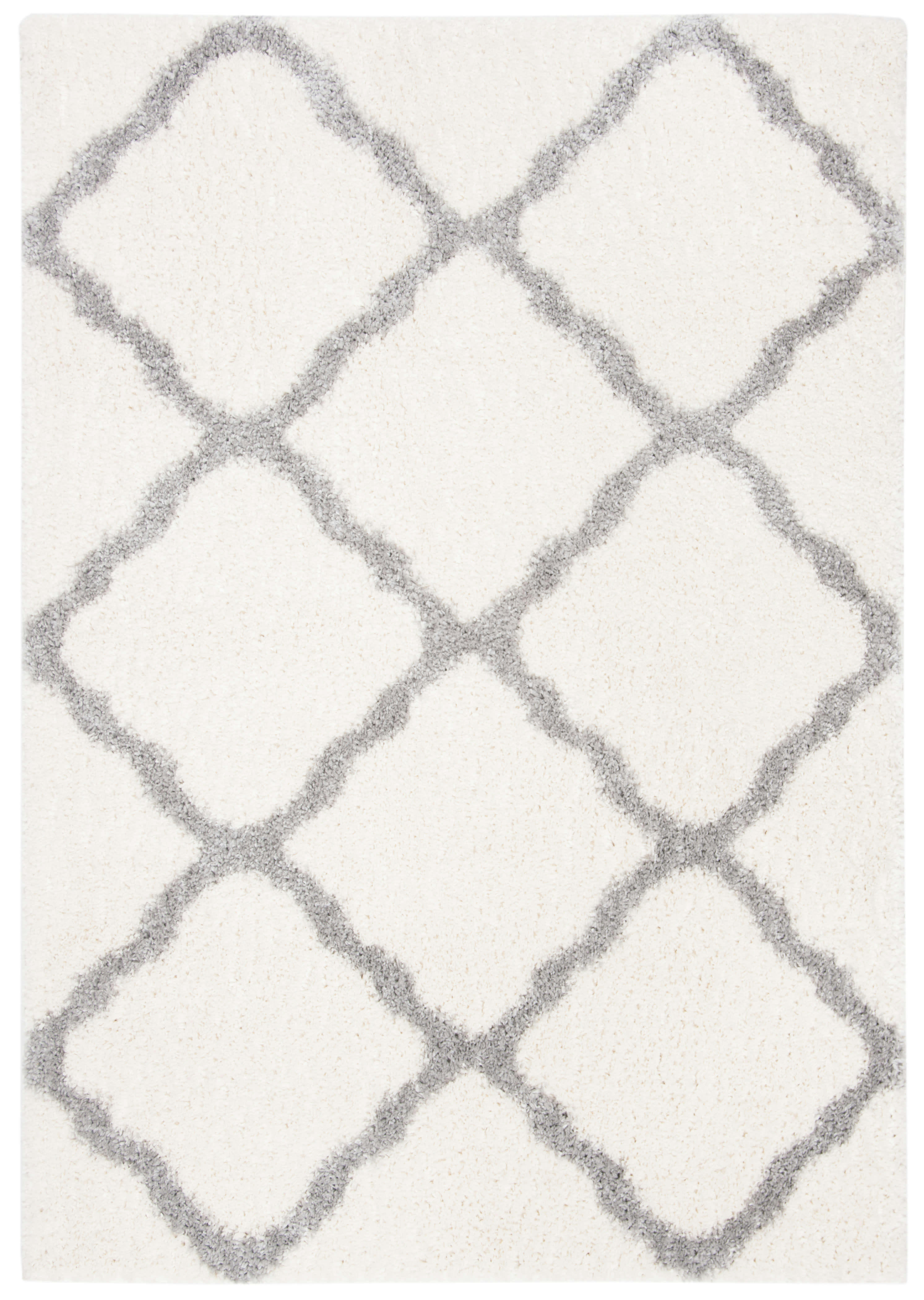 PARMA SHAG - Tapis de salon interieur en crème & gris, 160 x 229 cm