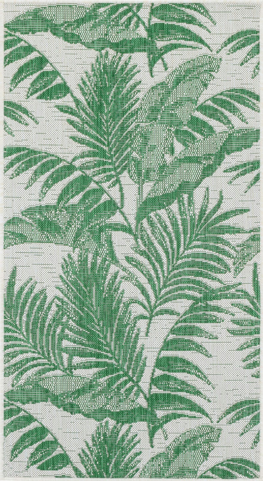 LENNIE - Tapis d'Extérieur/Intérieur Ivoire/Vert 80x150