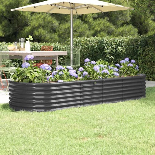 NNEVL Garden Raised Bed Powder-Coated Steel 224x80x36 cm Anthracite