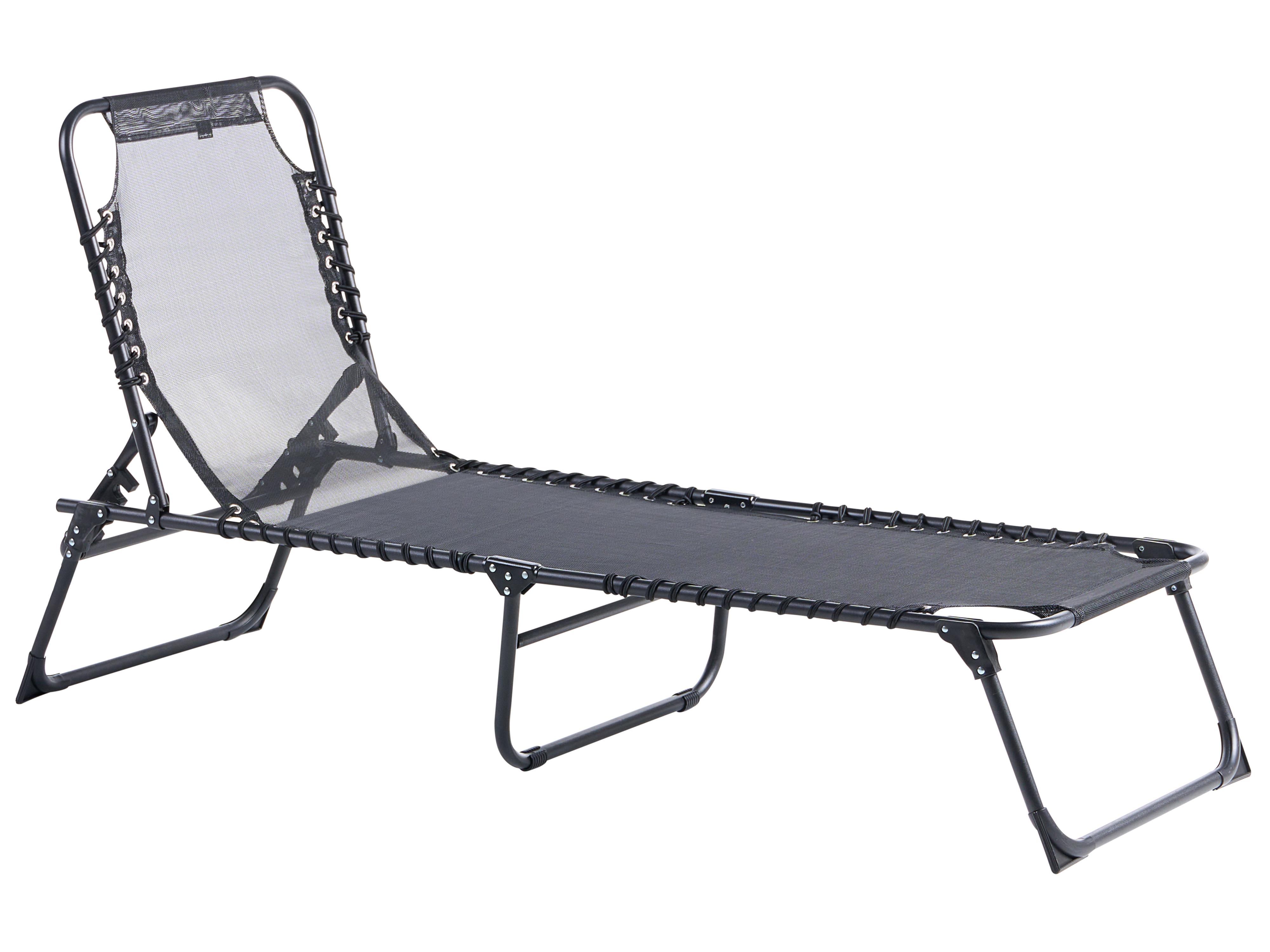 Sun Lounger AMBATO Reclining Metal Black