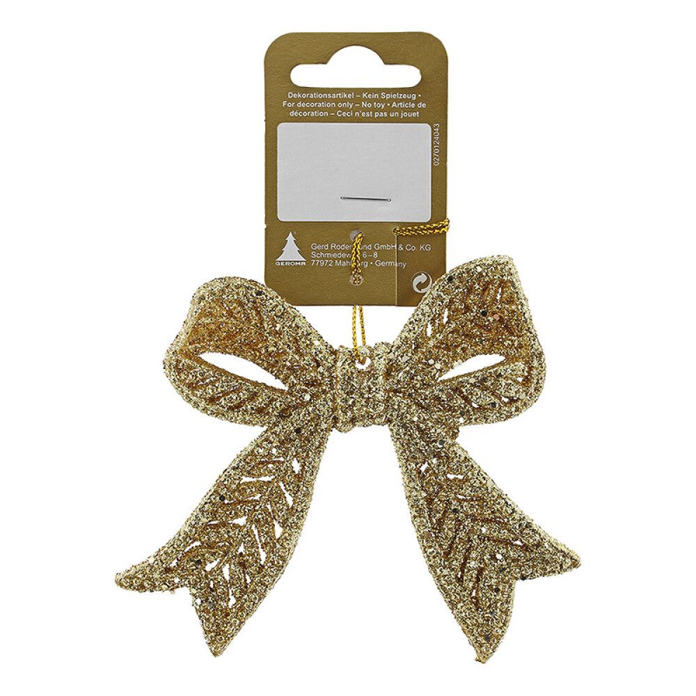 JULETREPYNT ROSETT GLITTER 11CM GULL