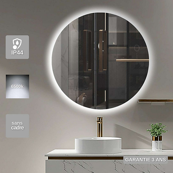 Miroir de Salle de Bain Lumineux LED 60 - Blanc Froid - OPORTO LEDIMEX
