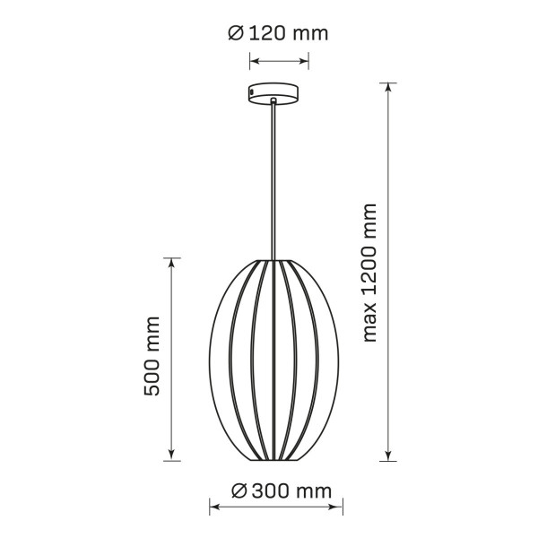 Lampa wisząca czarna KAREI 1xE27x20W wym: 120x30x30 cm Polux
