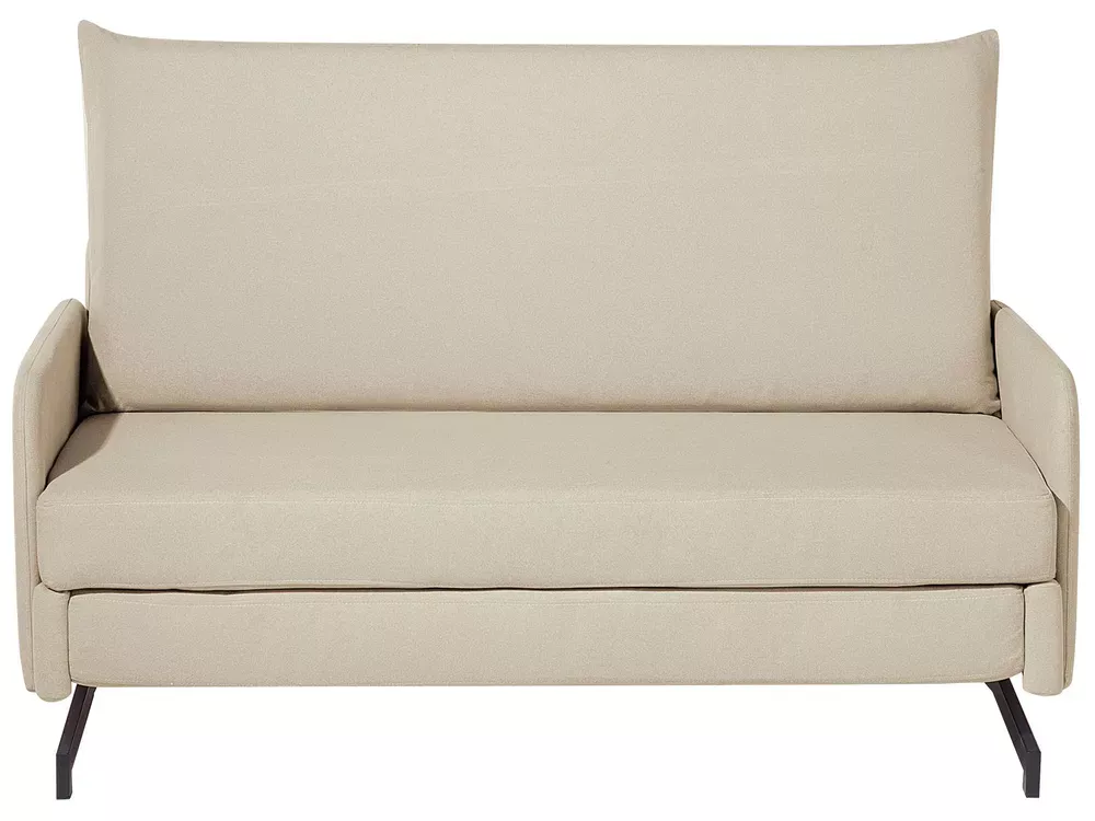 Sofa rozkładana funkcja spania łóżko beżowa
