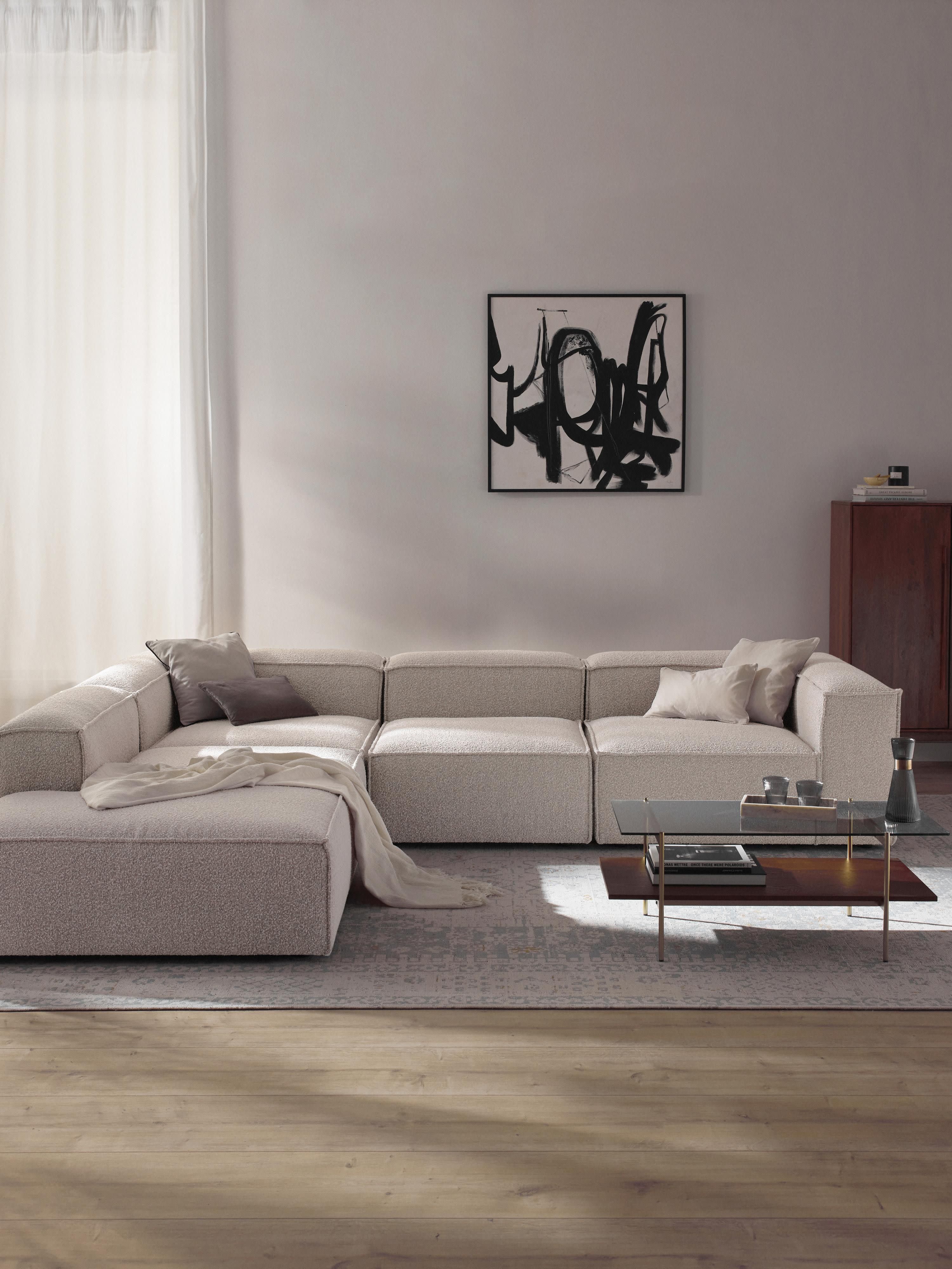 Modulares XL-Ecksofa Lennon (4-Sitzer) aus Bouclé