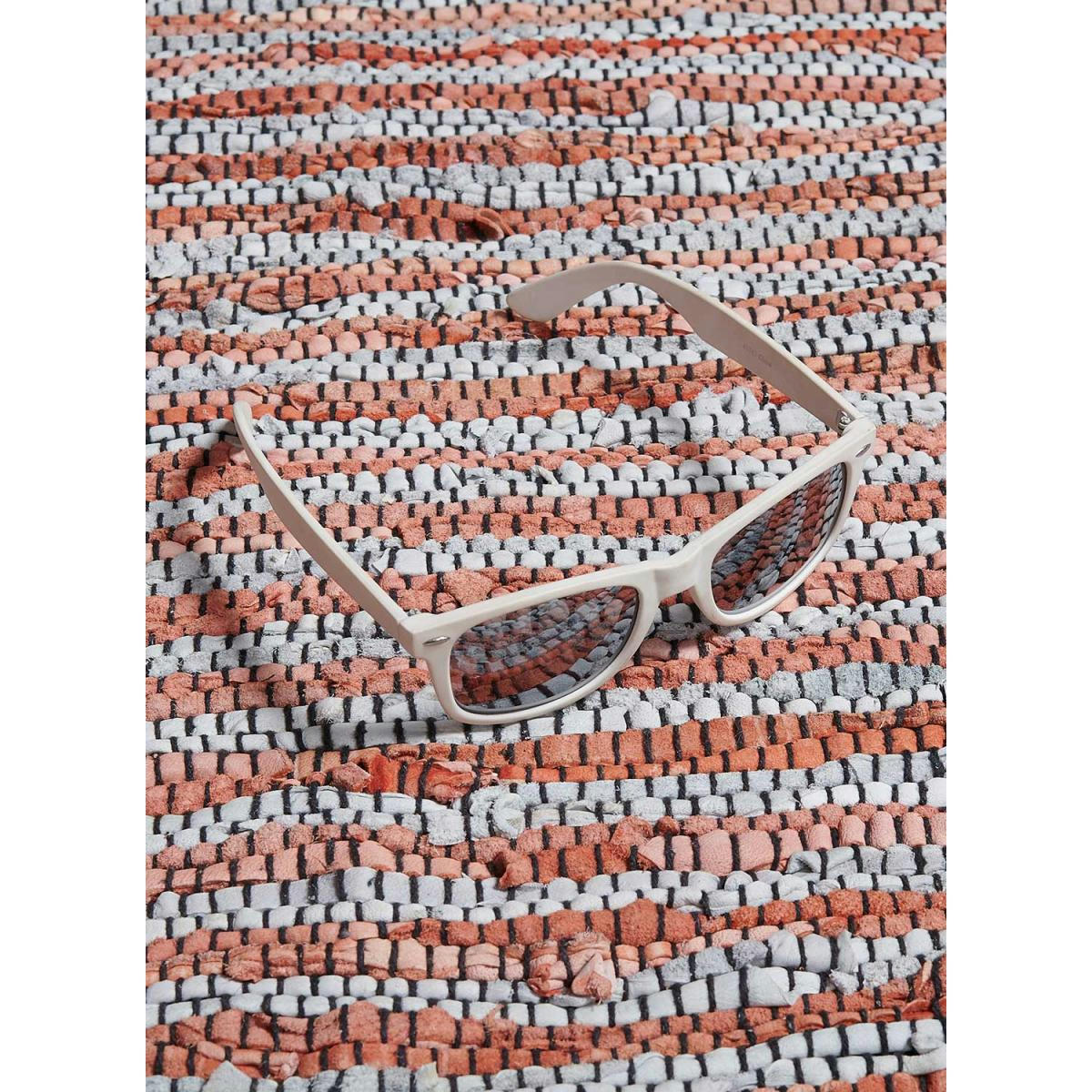GALIAND - Tapis kilim en peau de bête orange 80x150