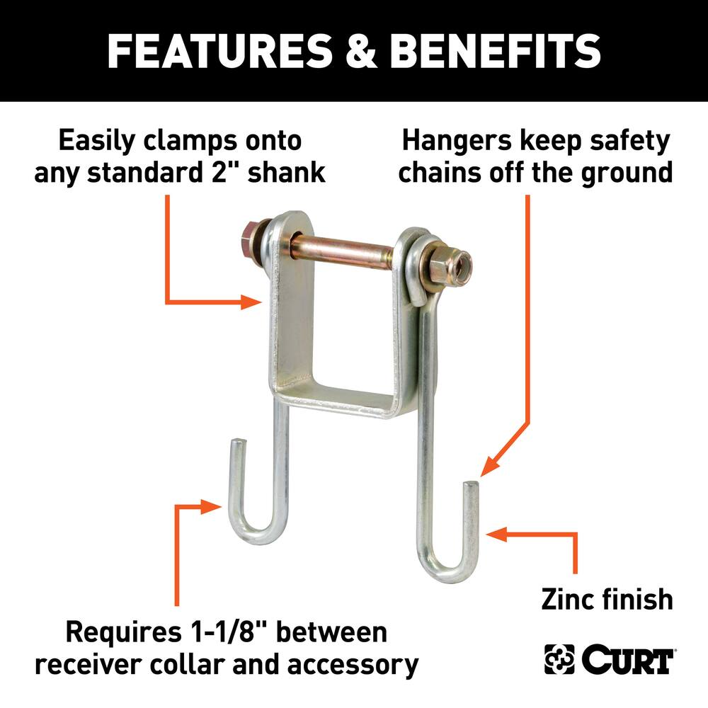 CURT Trailer Safety Chain Holder Bracket (2-in Shank)