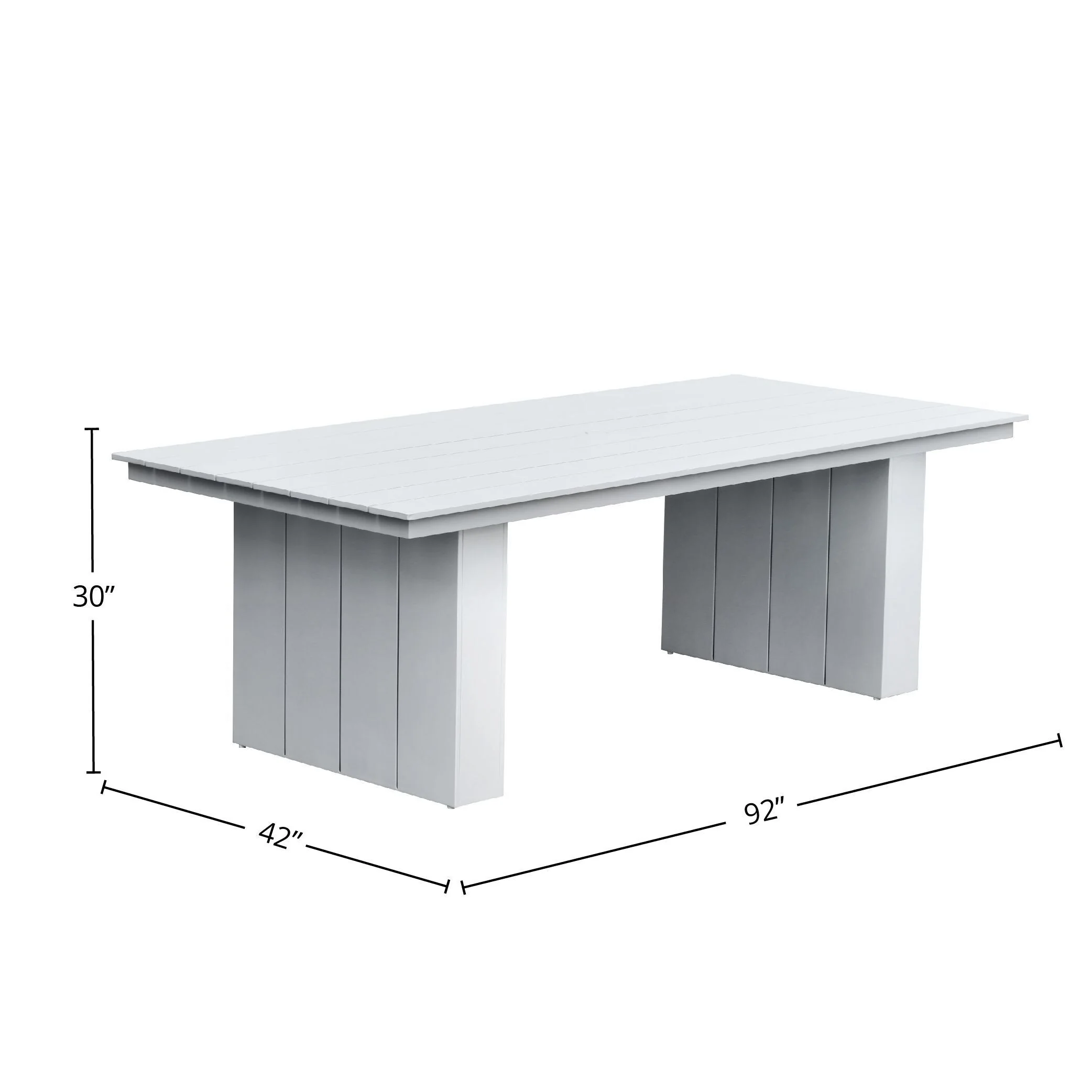 Nash Outdoor Aluminum Dining Table, Buff