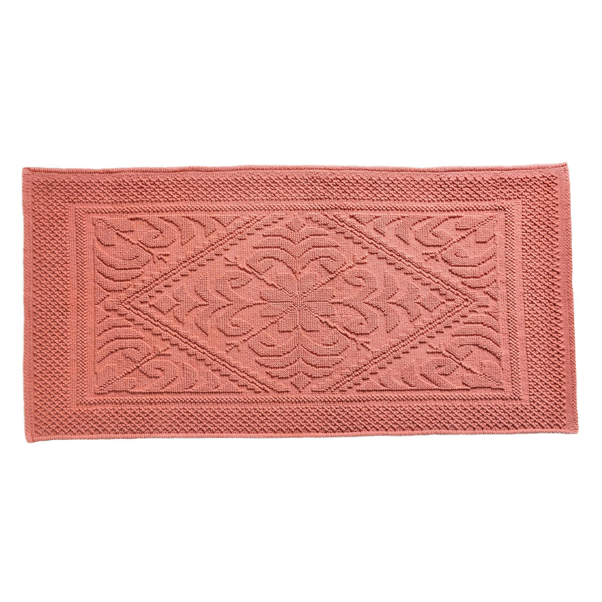 HELIOS - Tapis de bain 50x80 orange terracotta en coton