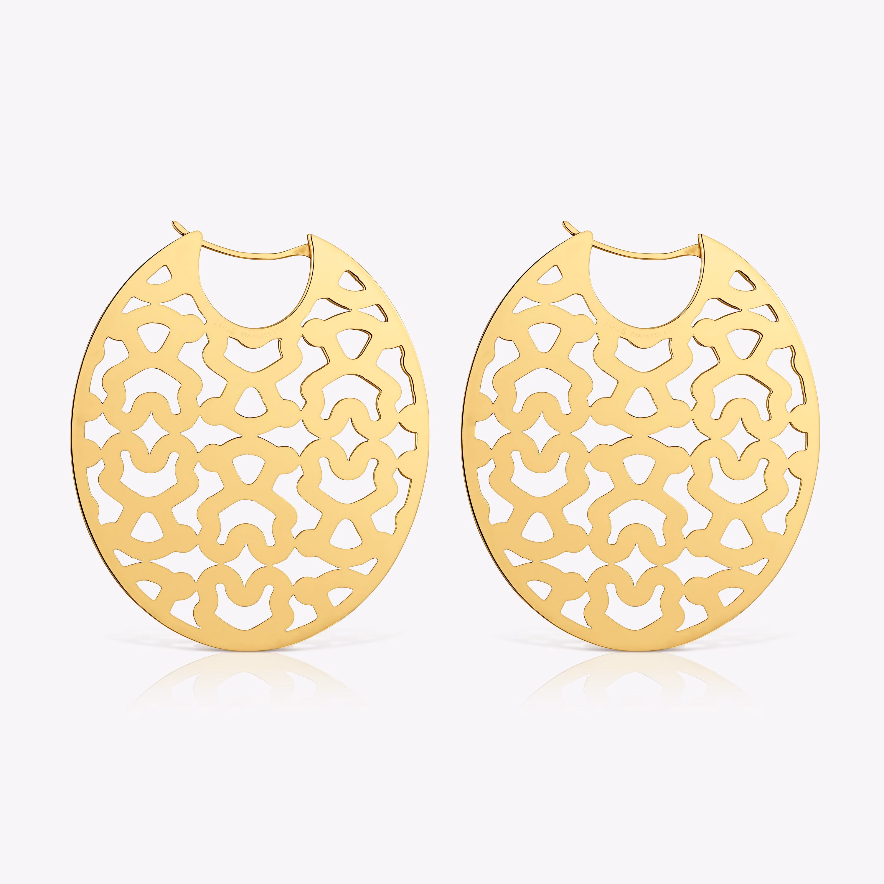 Pendientes de acero dorado 40 mm Kaos