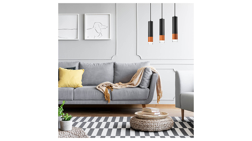 Lampa wiszącaAurelia 3-punktowa metalowa czarna