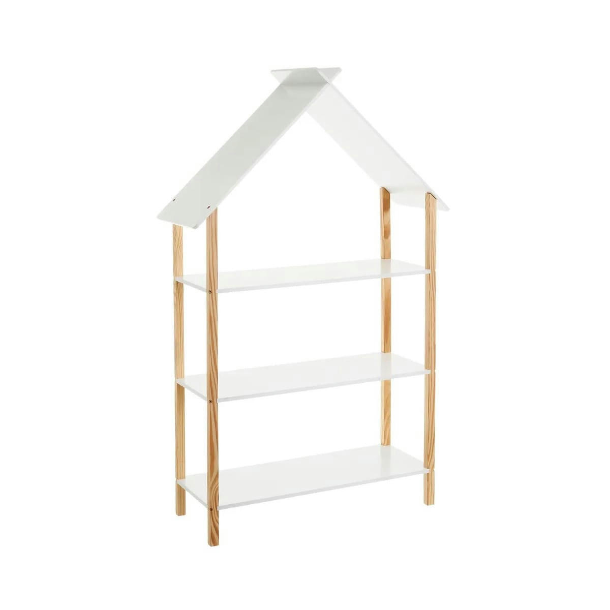 - Étagère bibliothèque chambre enfant maison blanc et bois 79x30x131cm