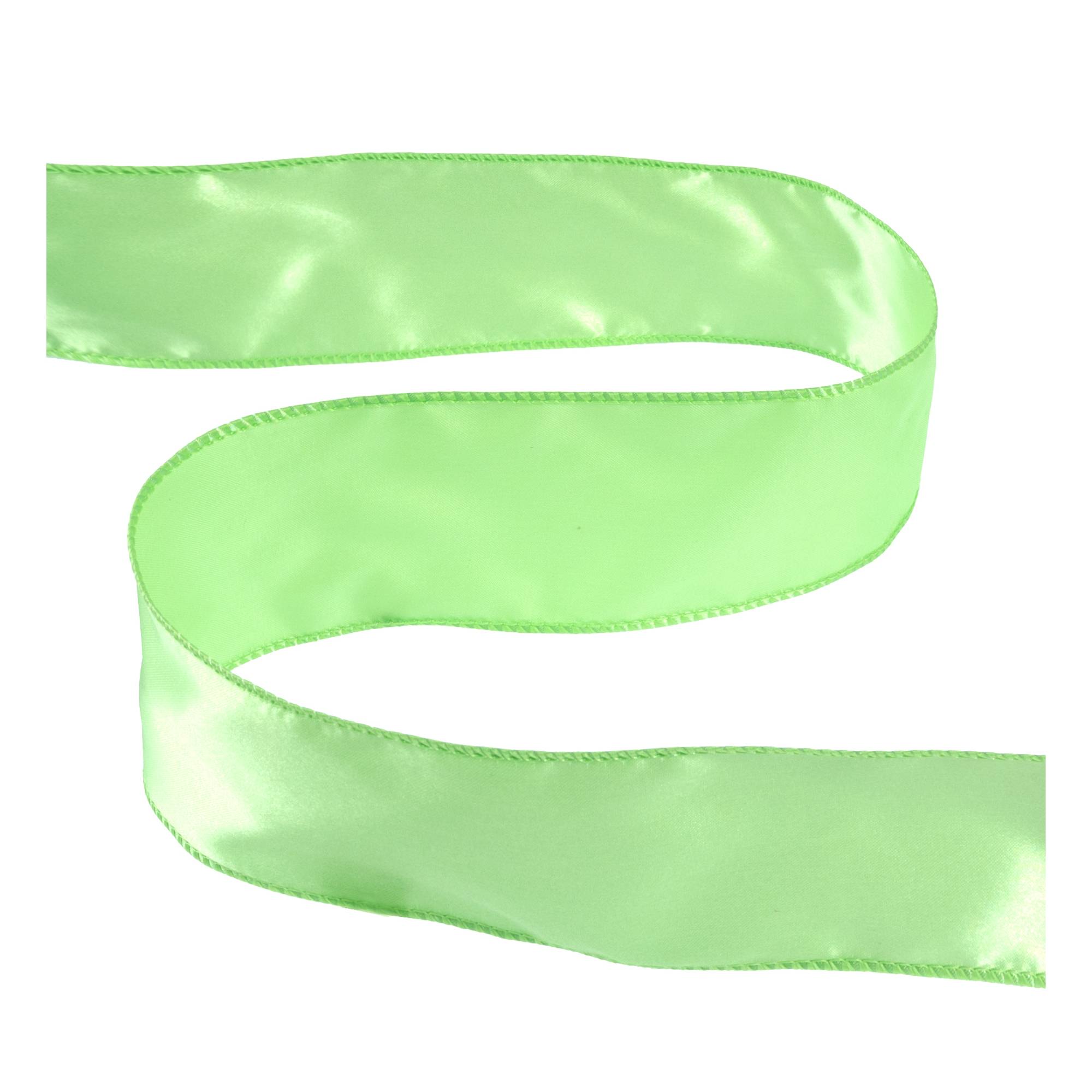 Apple Wire Edge Satin Ribbon 63mm x 3m