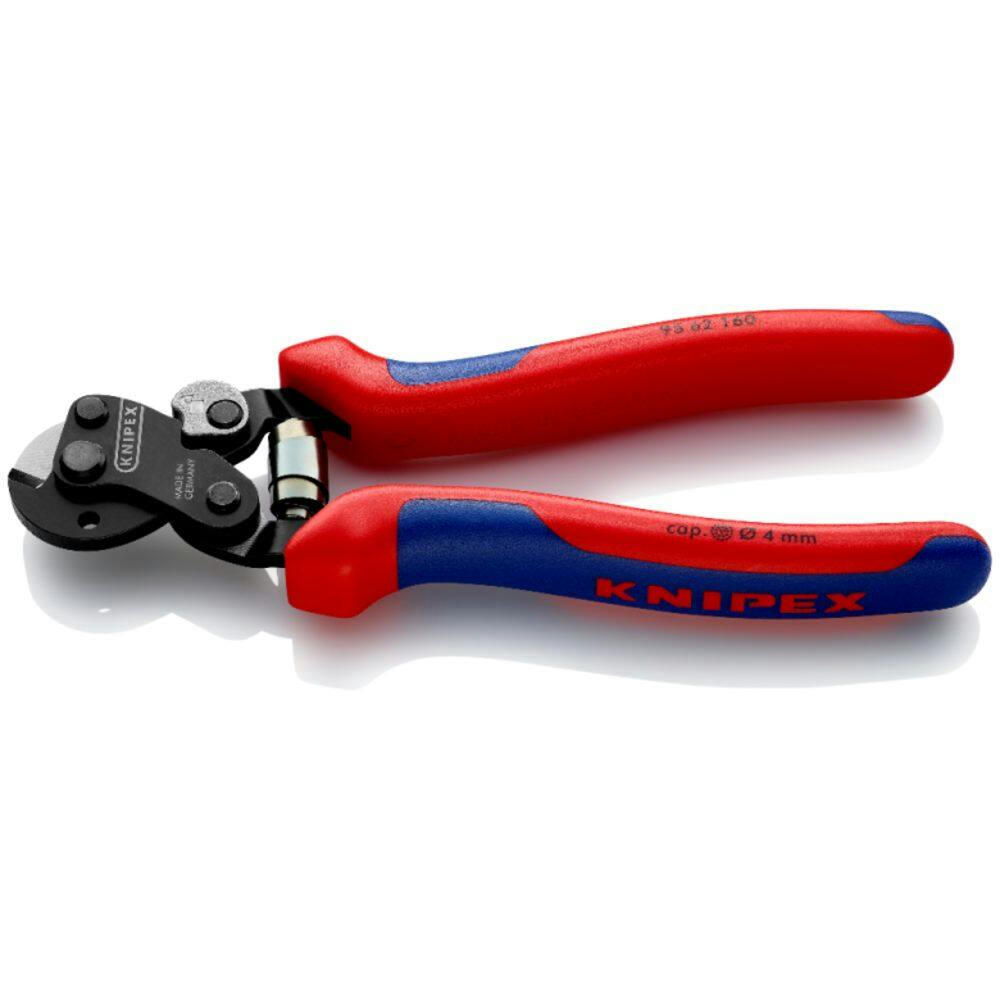 KNIPEX 95 62 160 Wire Rope Cutter with Thumb Lock and Opening Spring, 6-1/4-in