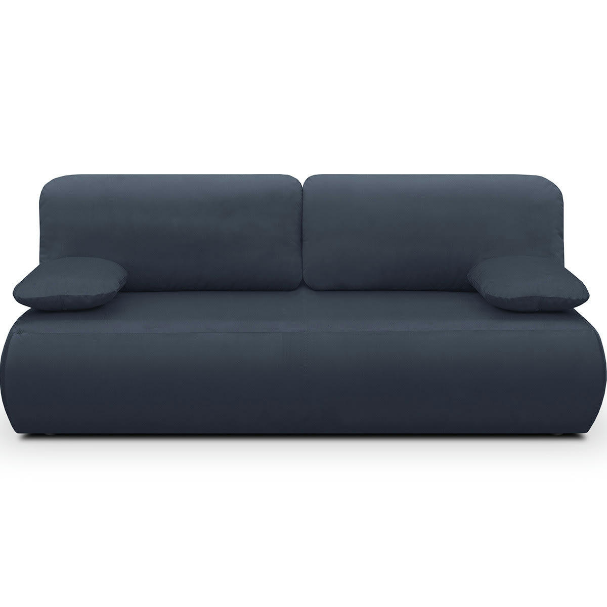 GEMMA - Canapé convertible 3 places avec coffre en velours bleu nuit