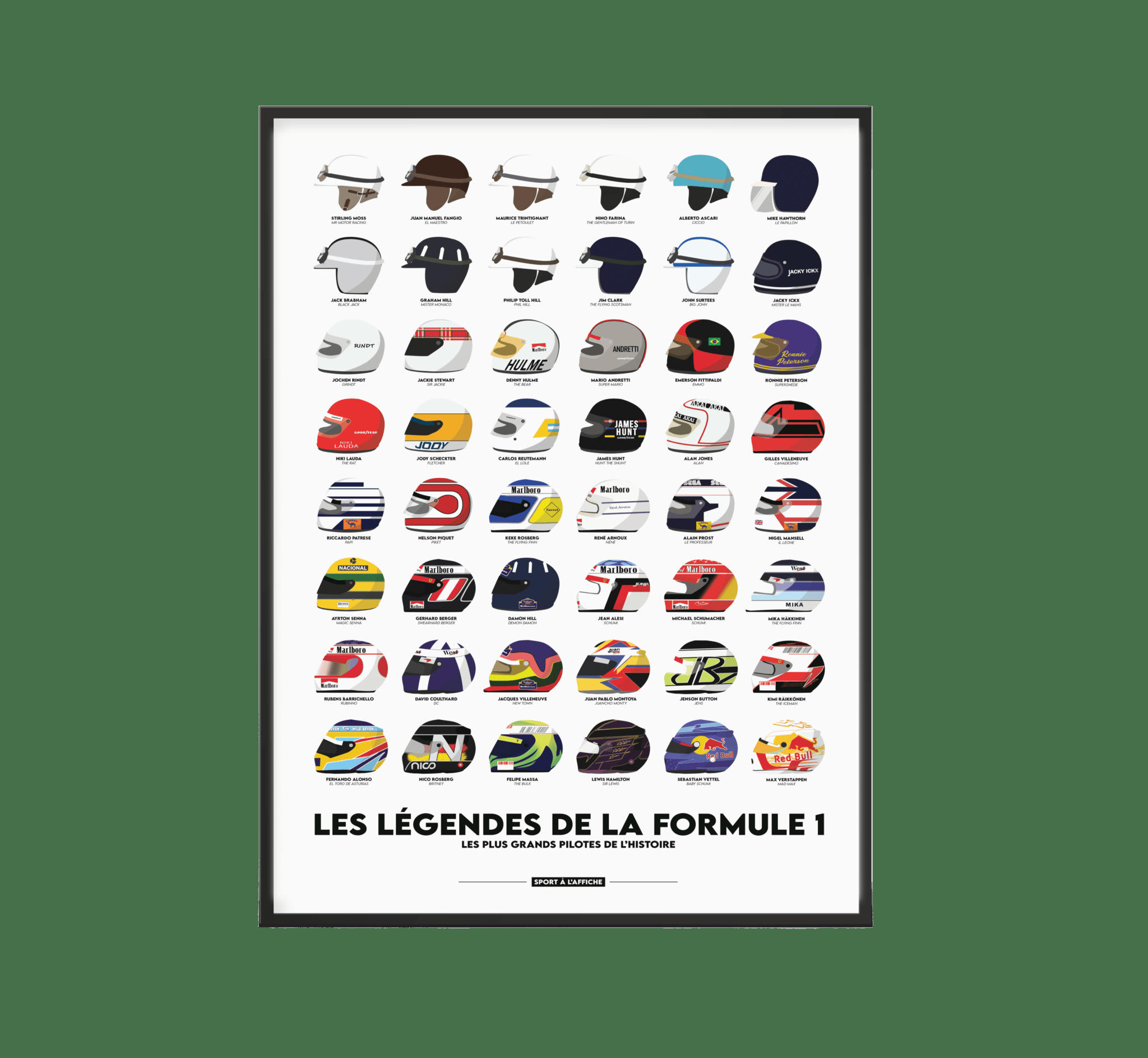 AUTO-MOTO - Affiche Formule 1 - Les Légendes de la F1 - 40 x 60 cm