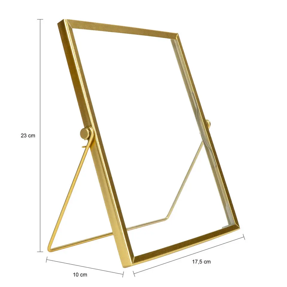 QUVIO Fotolijst staand - 17,5 x 23 cm - staal - Goud