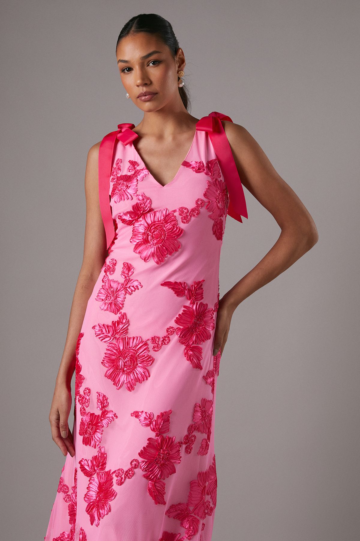 Coast Floral Jacquard Midi Holiday Dress