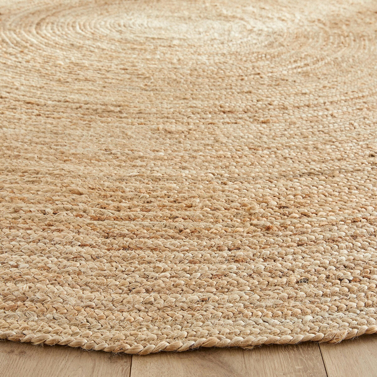 Tapis rond Ø250 cm en jute, tressé main, Hempy