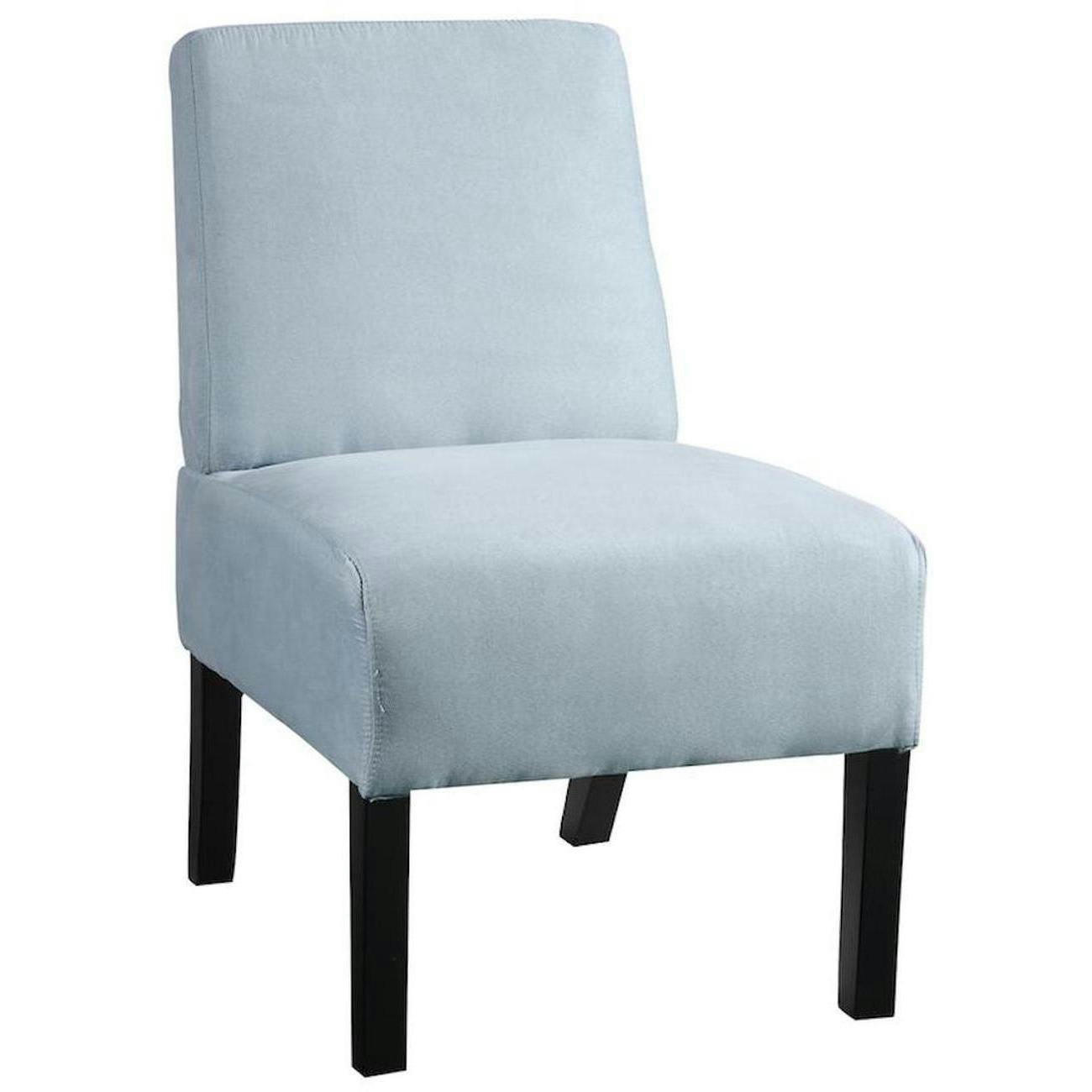 FADA - Fauteuil assise tissu bleu pieds bois