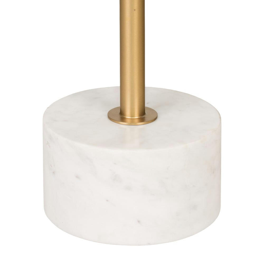 LECCO - Table d'appoint en effet laiton et marbre D51cm laiton